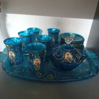 یک عدد میوه خوری با دیسش چینی وقابلمه سفالی قدیمی|ظروف سرو و پذیرایی|تهران, جوانمردان (اندیشه)|دیوار