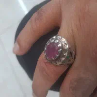 جفت یاقوت سرخ برمه با مخراخ کاری زیبا