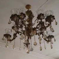 لوستر برنز ۵شاخه ۱۰لامپه جنس عالی