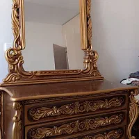 سرویس تخت خواب دونفره چوب راش طرح طاووس سلطنتی|تخت و سرویس خواب|پردیس, فاز ۱|دیوار