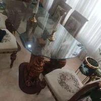 مبل استیل منبتی ۷نفره میز ناهار خوری ۶نفره و۲عسلی