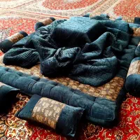 لحاف کرسی نرگسی 4 در 4 دست دوز با لوازمات مخصوص|رختخواب، بالش، پتو|تهران, شهرک ولیعصر جنوبی|دیوار