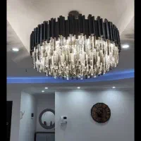 لوستر سقفی و آویزی کریستال برگی و کاردی