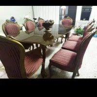 میز ناهارخوری 8نفره|میز و صندلی غذاخوری|ابریشم, |دیوار