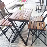میز و صندلی چوبی فلزی/تاشو/کم جا
