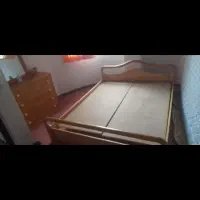 تخت دونفره چوبی نرادباتشک و میزارایش|تخت و سرویس خواب|رویان, |دیوار