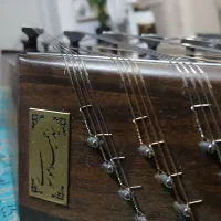 سنتور حمید موسوی با کیف کتاب و میز در حد اک|سازهای سنتی|مشهد, الهیه|دیوار