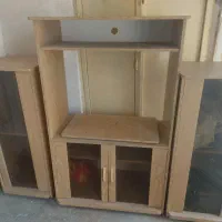 میز تلویزیون به همراه دو عدد بوفه کناری تمام MDF|بوفه، ویترین، کنسول|داراب, |دیوار