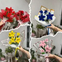 دسته گل ربانی و باکس ترند پیپ پاک کن دستساز