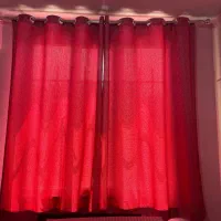 پرده صورتی جنس کتان