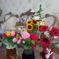 گل های دست بافت