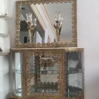 میزکنسول برنز به همراه آیینه و ۲عددشمعدان