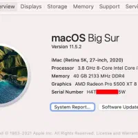 آی مک 27 اپل 2020 در حد نو  iMac 27-inch 2020|رایانه رومیزی|تهران, حکمت|دیوار