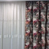 پرده مخمل گلدار یه قواره