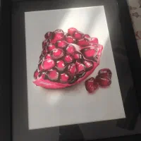 تابلو نقاشی رئال ( مدادرنگی) طرح انار A4