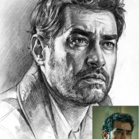 سفارش نقاشی چهره سیاه قلم حرفه ای