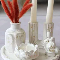 ست سینی و گلدان و جاشمعی زیبا