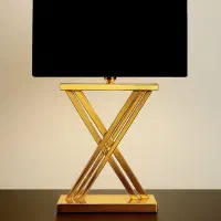 آباژور رومیزی استیل طرح کلاسیک پارچهای