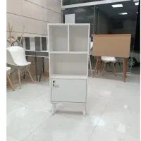 کتابخانه درب دار قفل شو پایه چوبی آک