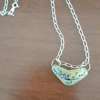 زنجیر نقره با سنگ عقیق پنج تن
