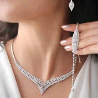 سرویس جواهر تمام نقره مدل امرالدکات و گندم عین طلا