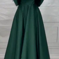لباس مجلسی بلند سبز ساتن