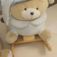 راکر چوبی طرح تدی به همراه بالشت تدی|اسباب و اثاث بچه|رودهن, |دیوار