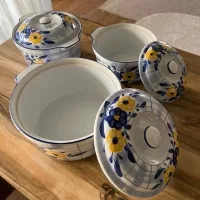 ظرف سه تکه چینی گل پنبه