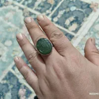 انگشتر عقیق سبز قدیمی