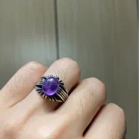 انگشتر نقره آمیتیس طبیعی