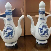 گلاب پاش چینی قلم آبی و شیرینی خوری پایه دار ، نو