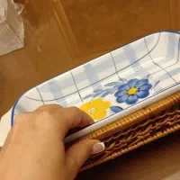 ظرف گل پنبه ای با زیره حصیری