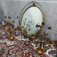 آیینه و شمعدان  برنجی