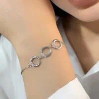 دستبند جواهر تمام نقره مدل آیلین