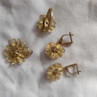 نیم ست طلا طرح رزگل|جواهرات|تبریز, |دیوار