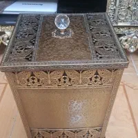 ست سطل و جای دستمال فلزی پیوتر|صنایع دستی و سایر لوازم تزئینی|قزوین, |دیوار