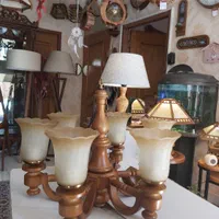 لوستر چوبی  سارینا|لوستر و چراغ آویز|اصفهان, مصلی|دیوار
