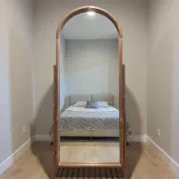 آینه قدی چوب روسی گردویی قوسی 180 سانتی