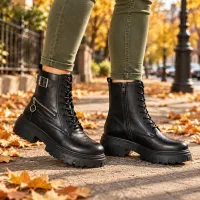 نیم بوت زنانه سگک دار زیپی