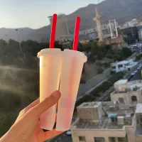 ۱۰۰عدد لیوان دو قلو (2ایکس)همراه با درب و نی|ظروف نگهدارنده، پلاستیکی، یکبارمصرف|تهران, پرواز|دیوار