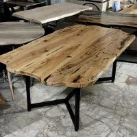 نهارخوری روستیک شش یا هشت نفره چوب چنار و فلز