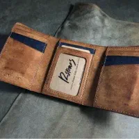 مفقودی کیف پول چرم قهوه ای روشن