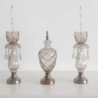 ست شمعدان و شکلات خوری کریستالی