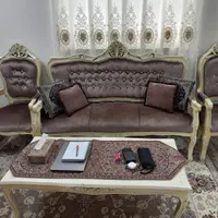 مبلمان ۹ نفره استیل با میز عسلی سالم و تمیز|مبلمان خانگی و میز عسلی|لنگرود, |دیوار