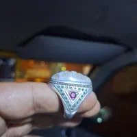 انگشترشجربامخراج کاری زمرد ویاقوت