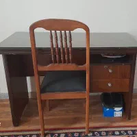 میز تحریر چوبی + صندلی چوبی