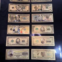 یورو و دلار پلمیری کلکسیونی و ( روکش آب طلا )