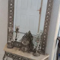 اینه و شمعدان فلزی جنس سنگین