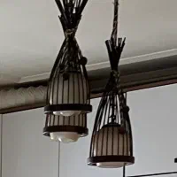 لوستر ۳تایی قهوه ای