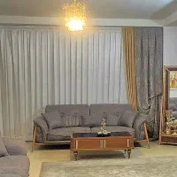 پرده تقریبا ۶ متری با آستر و دستک